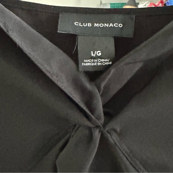 Club Monaco black twist front short dolman sleeved blouse L - Picture 3 of 6